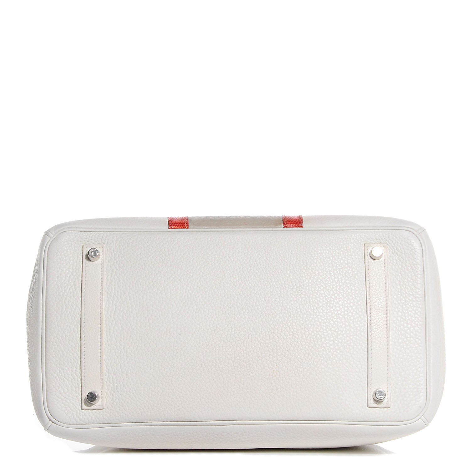 Hermes Taurillon Clemence Lizard Club Birkin 35 Blanc Gris Perle Sanguine 6 of 23