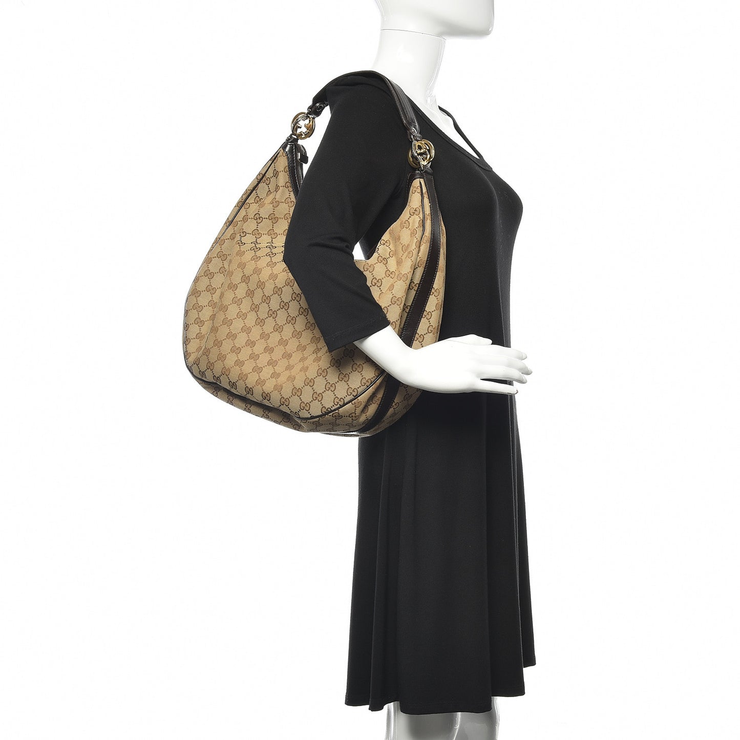 Monogram Large GG Twins Hobo Dark Brown