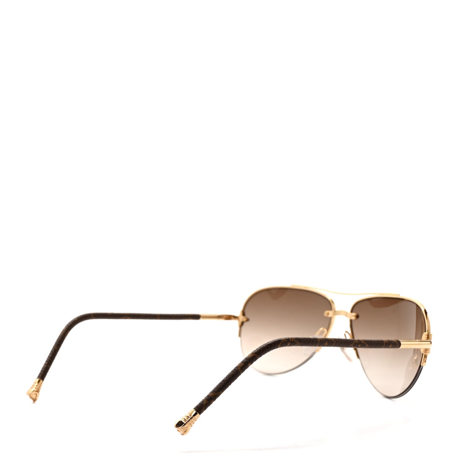 Louis Vuitton Monogram Petite Viola Pilote Aviator Sunglasses Z0571U Brown 4 of 7