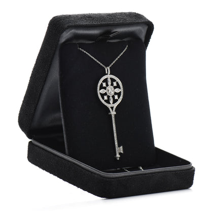 Tiffany Platinum Diamond Kaleidoscope Key Pendant Necklace 4 of 4