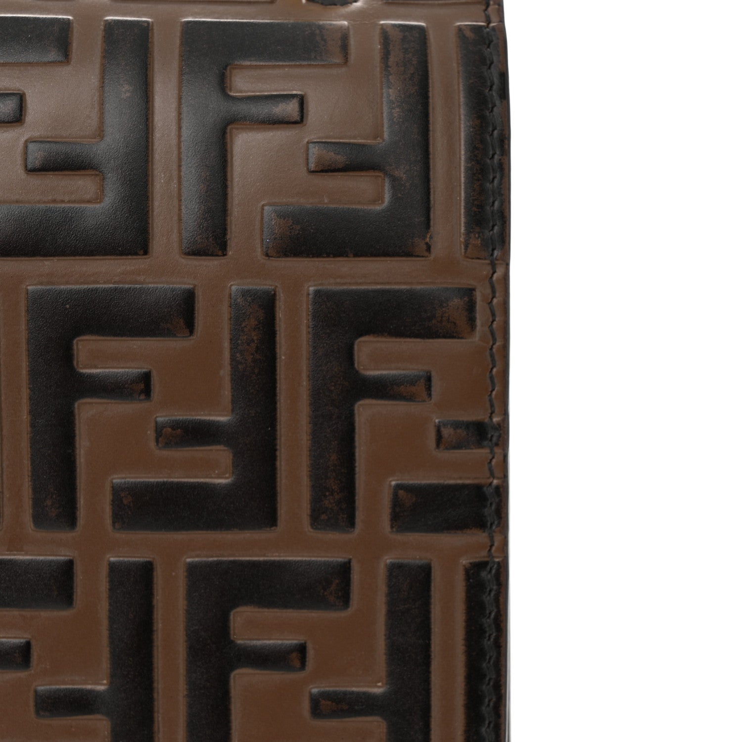 Fendi Vitello Liberty Bi-Color FF 1974 Embossed Chain Strap Kan U Shoulder Bag Black Maya 19 of 22