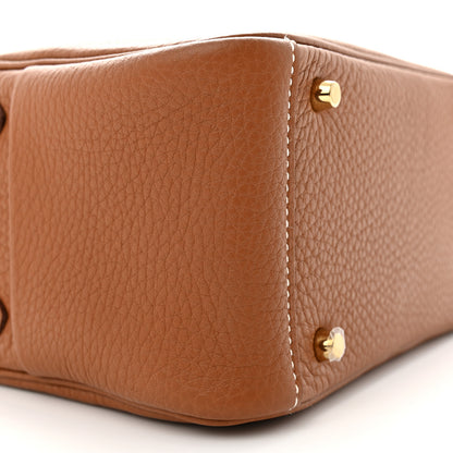 Hermes Taurillon Clemence Mini Lindy 20 Gold 9 of 10