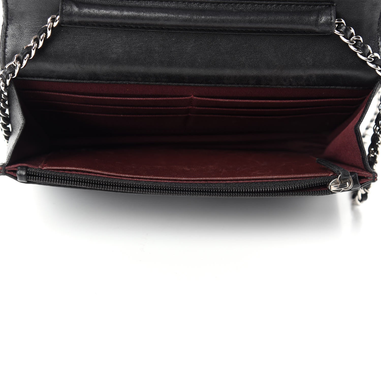 Chanel Lambskin Quilted Wallet On Chain WOC Black 5 of 12