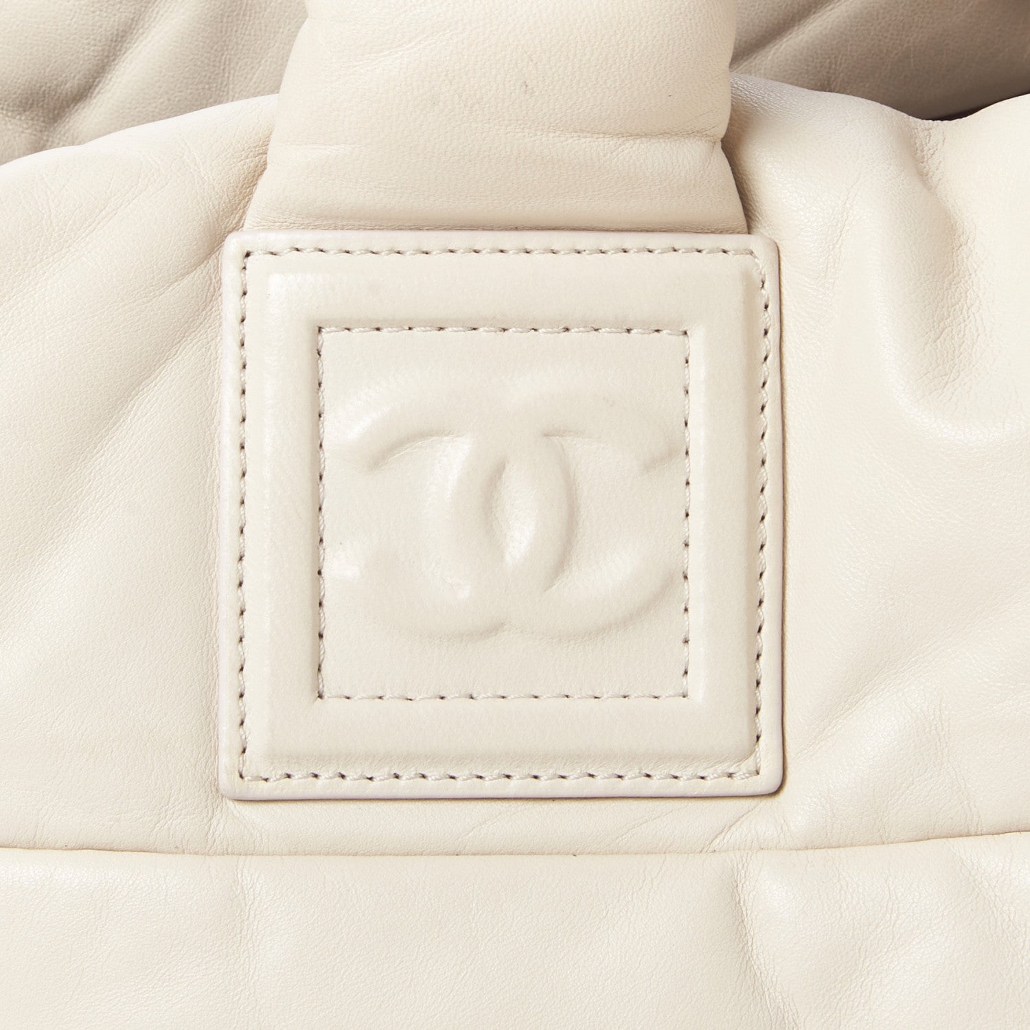 Chanel Lambskin Quilted Large Coco Cocoon Tote White Burgundy 7 of 10