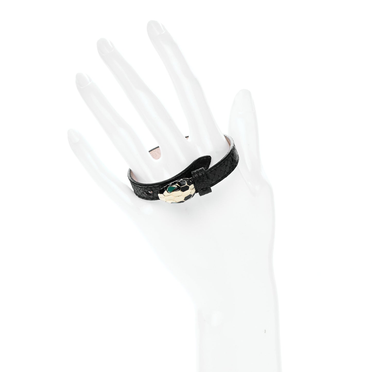 Karung Snakeskin Malachite Serpenti Forever Bracelet S Black