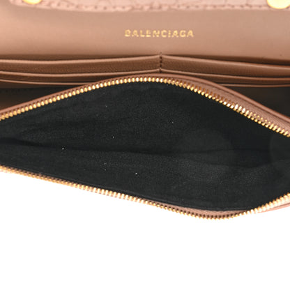 Balenciaga Shiny Calfskin Crocodile Embossed Hourglass Chain Bag Nude Beige 6 of 20