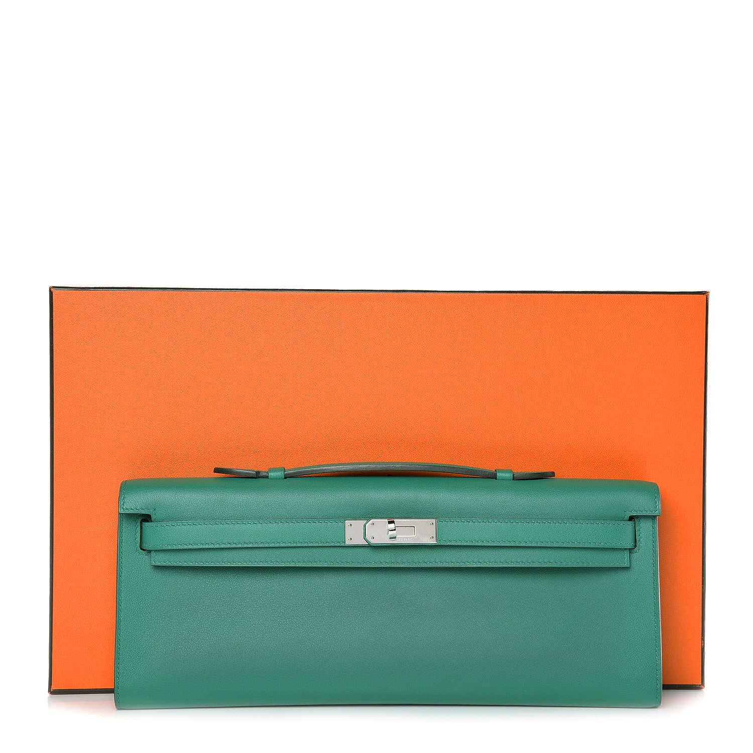 Hermes Swift Kelly Cut Clutch Pochette Vert Vertigo 10 of 10