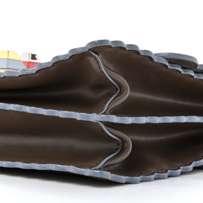 Fendi Vitello Liberty Scalloped Studded Kan I Shoulder Bag Carbone 9 of 13