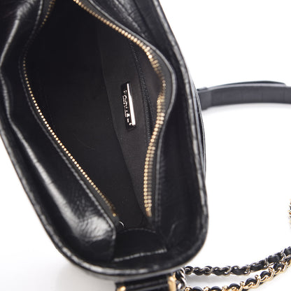 Chanel Calfskin Crocodile Embossed Small Gabrielle Cocodile Hobo Black 6 of 12