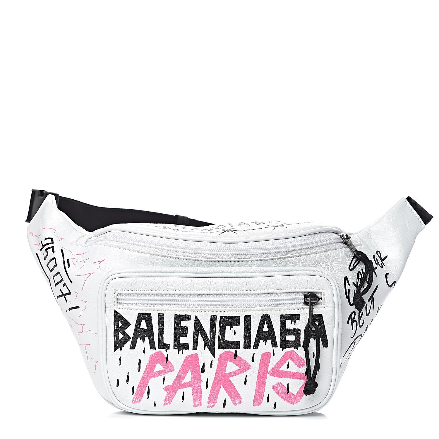 Balenciaga Agneau Arena Graffiti All Over Explorer Belt Bag White Multicolor 1 of 10