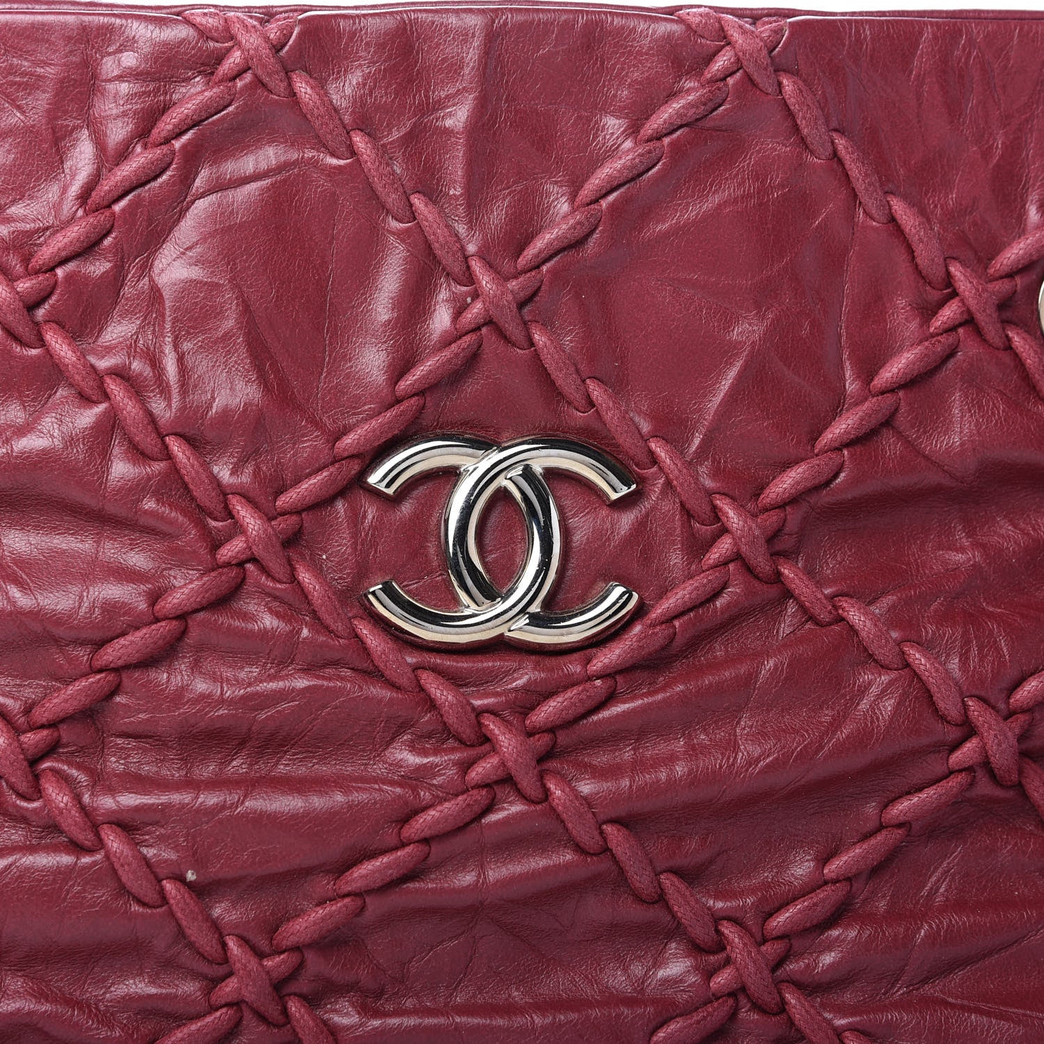 Chanel Calfskin Ultra Stitch Tote Dark Red 8 of 10