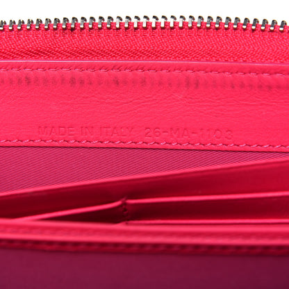 Christian Dior Lambskin Cannage Lady Dior Zip Wallet Fuchsia 7 of 19