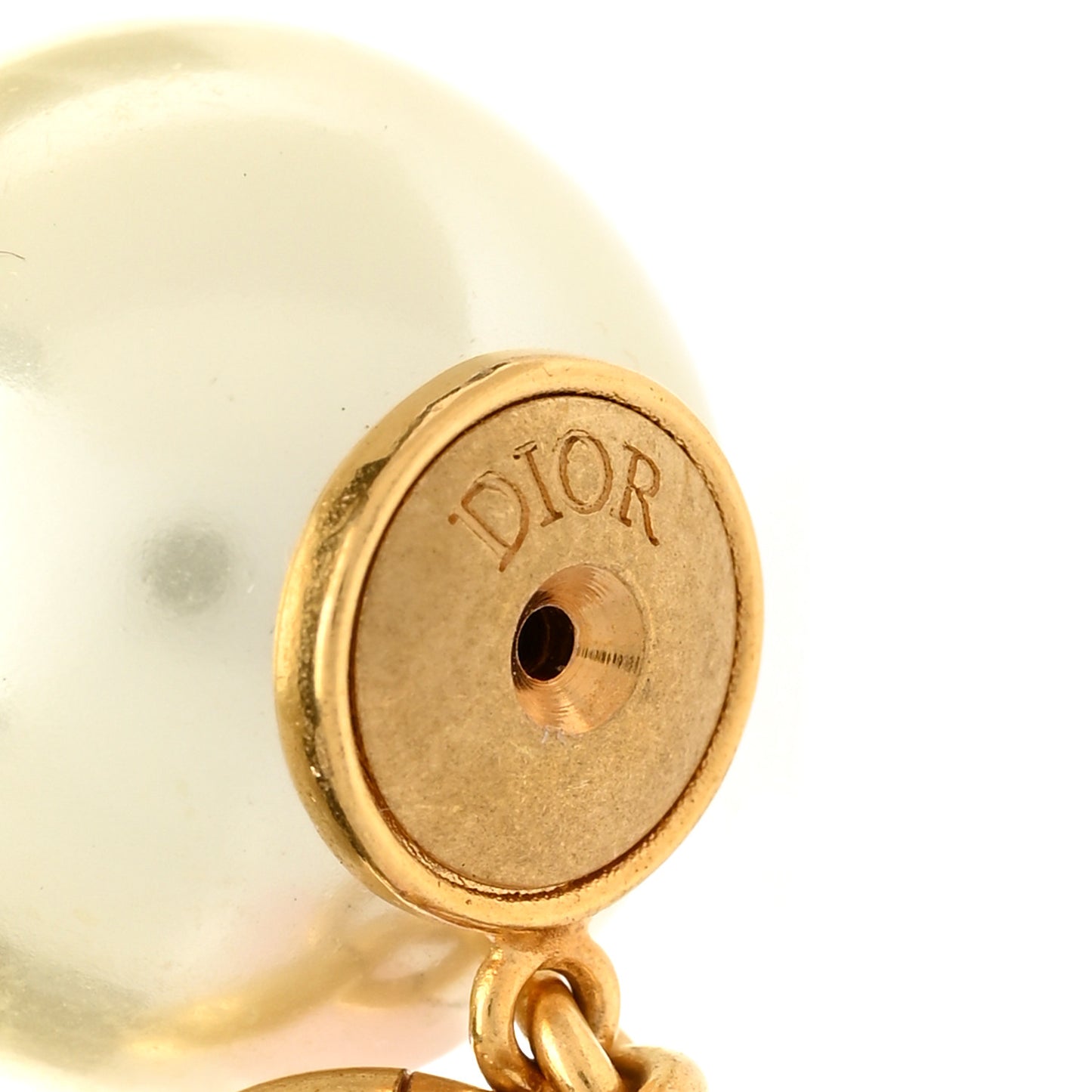 Pearl Heart Dioramour Tribal Earrings Gold Pink