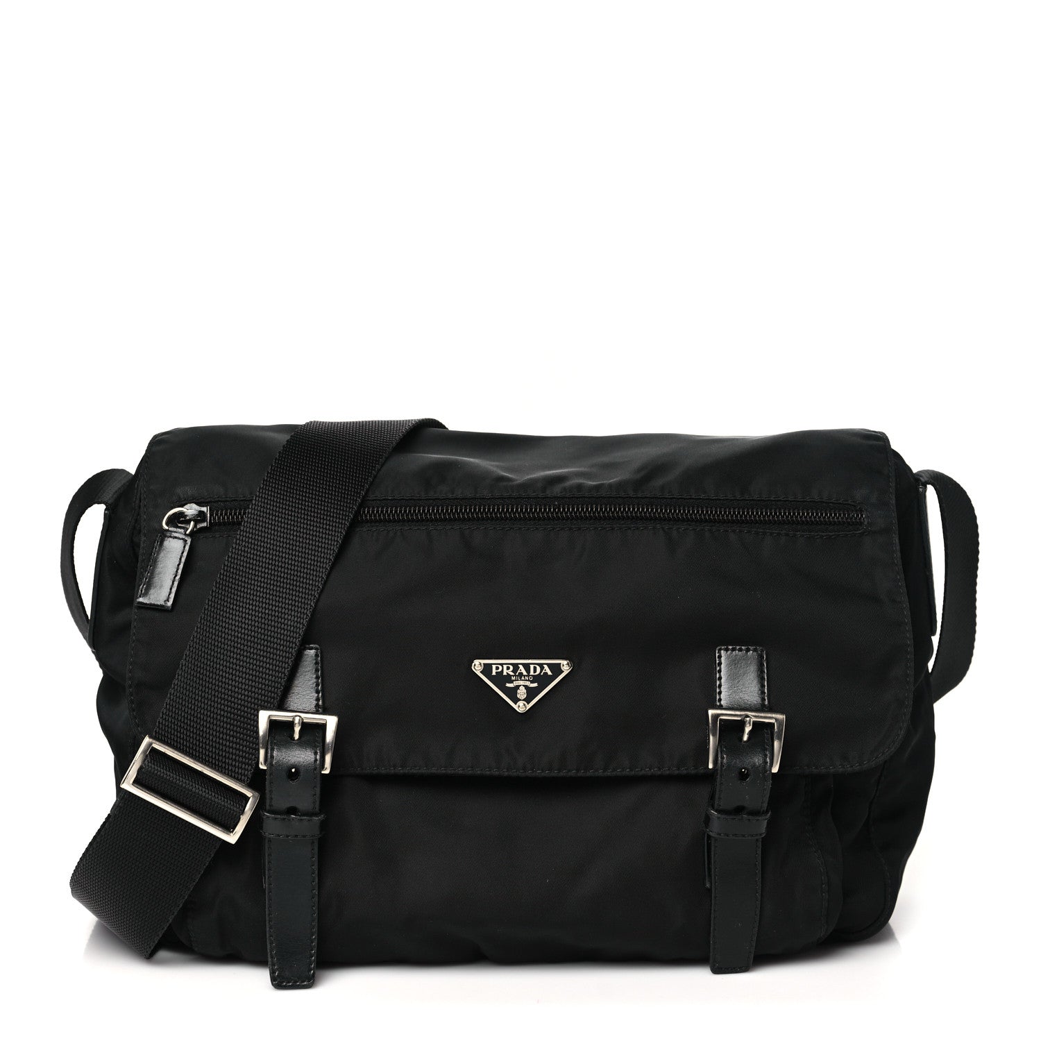 Prada Nylon Vela Messenger Bag Black 1 of 10