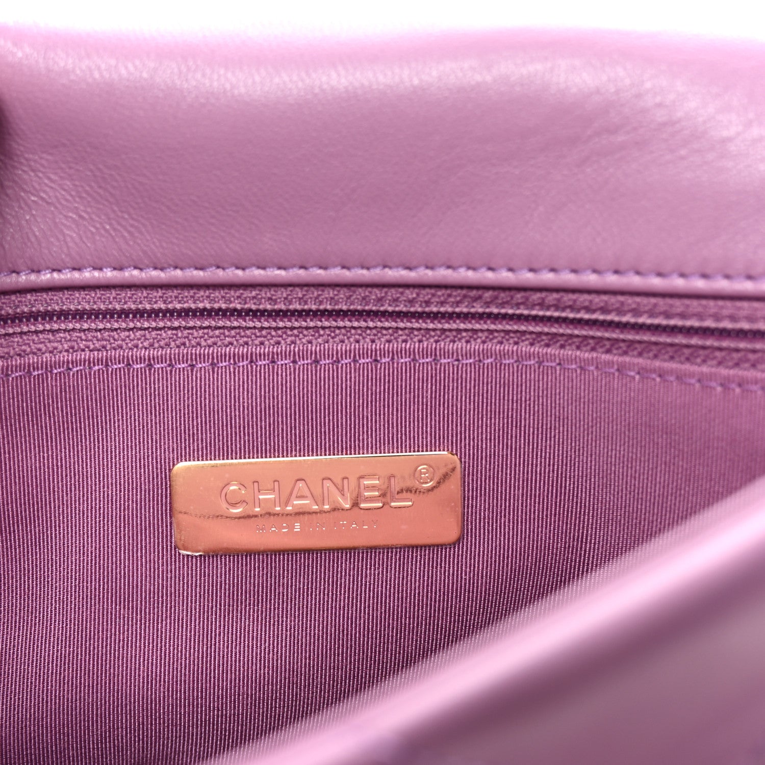 Chanel Goatskin Quilted Medium Chanel 19 Flap Violet Purple 6 of 11