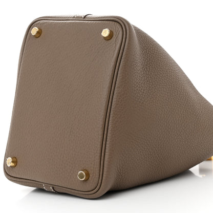 Hermes Taurillon Clemence Picotin Lock 18 PM Etoupe 10 of 11