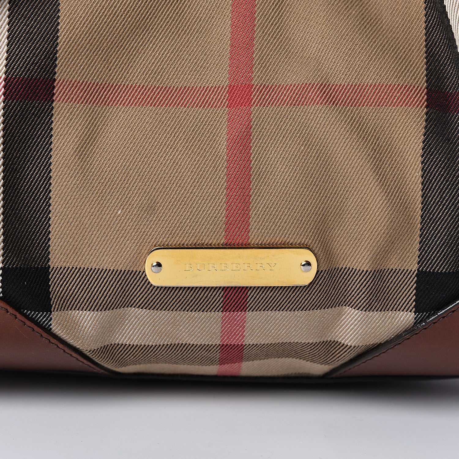 Burberry House Check Small Canterbury Tote Dark Tan 10 of 16