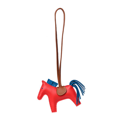 Hermes Milo Lambskin Grigri Rodeo Horse Bag Charm PM Rose Texas Bleu Zanzibar Gold 3 of 5