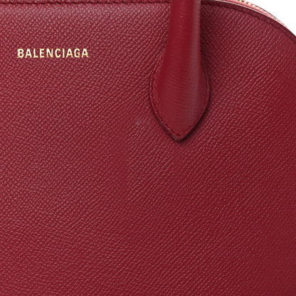 Balenciaga Signature Grained Calfskin Logo S Ville Top Handle Bag Rouge Grenat White 11 of 13