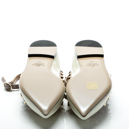 Valentino Garavani Patent Rockstud Cage Ballerina Flats 36 Light Ivory Poudre 5 of 8