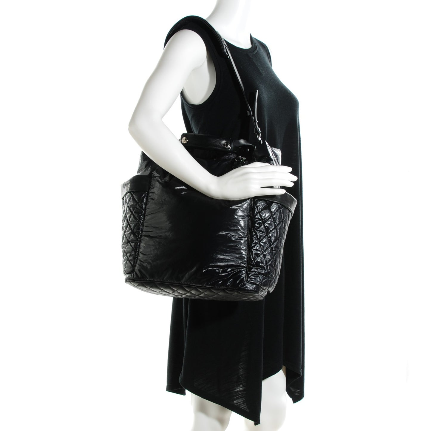 Nylon Blare Biker Tote Black