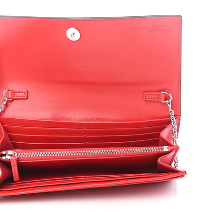 Fendi Vitello Liberty Century Lucido By The Way Continental Wallet On Chain Rosso 6 of 8