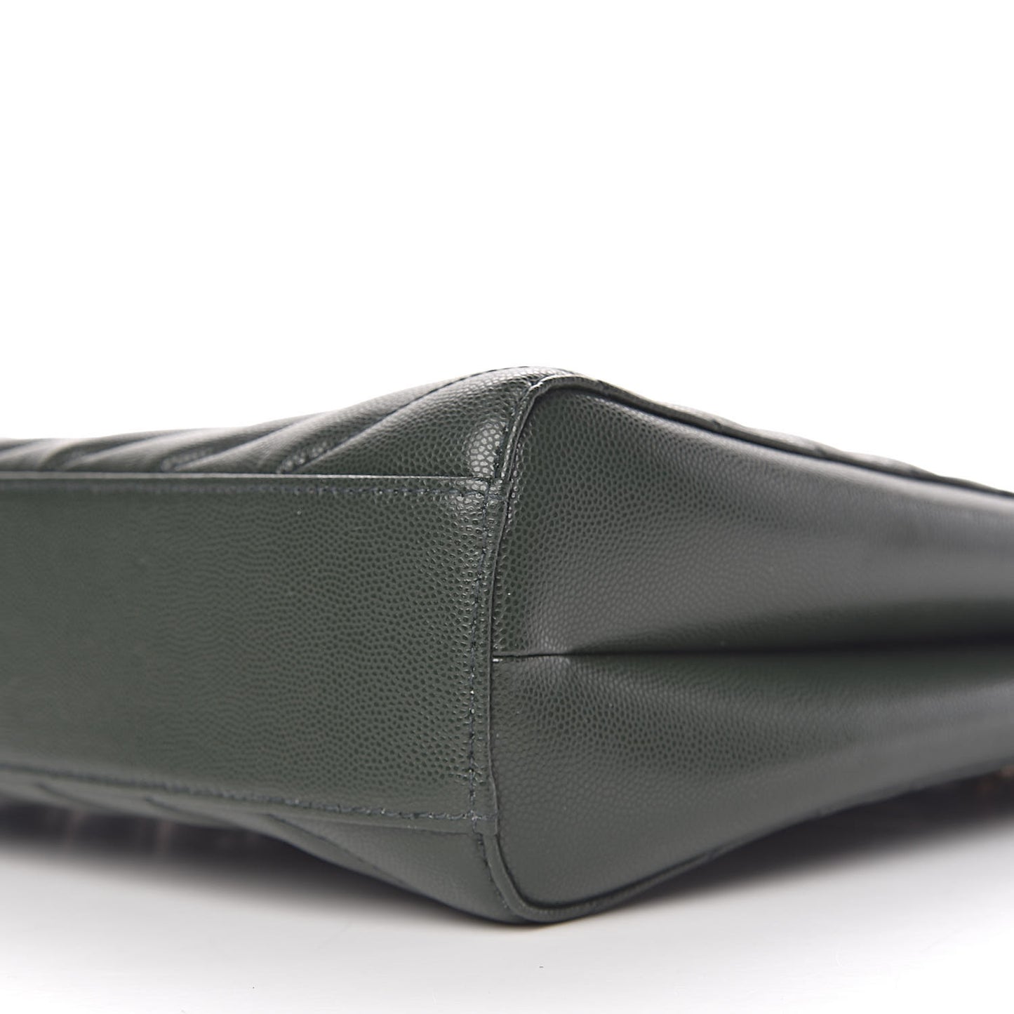 Grain de Poudre Matelasse Chevron Medium Tribeca Shopping Bag Vert Fonce