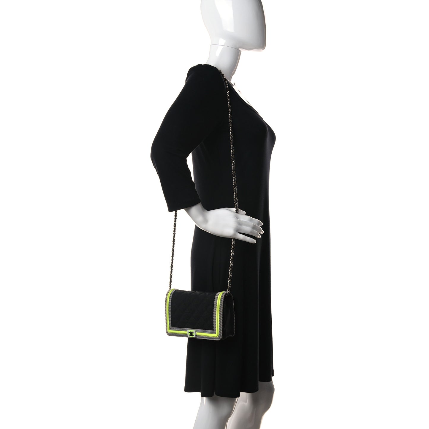 Canvas Quilted Small Fluo Boy Flap Black Grey Yellow