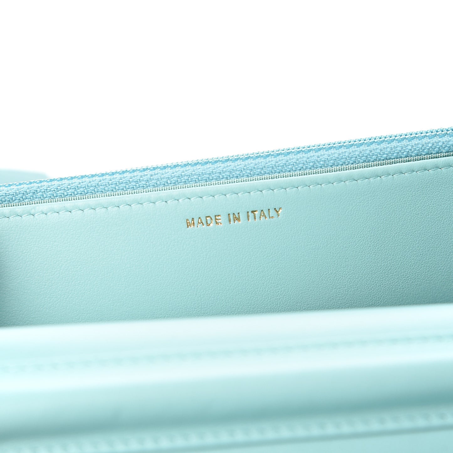 Caviar Quilted Boy Wallet On Chain WOC Light Blue