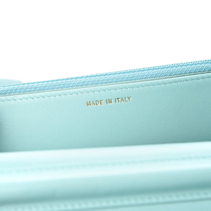 Chanel Caviar Quilted Boy Wallet On Chain WOC Light Blue 6 of 11