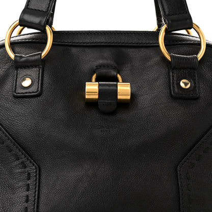 Saint Laurent Textured Patent Calfskin Large Muse Black 8 of 13