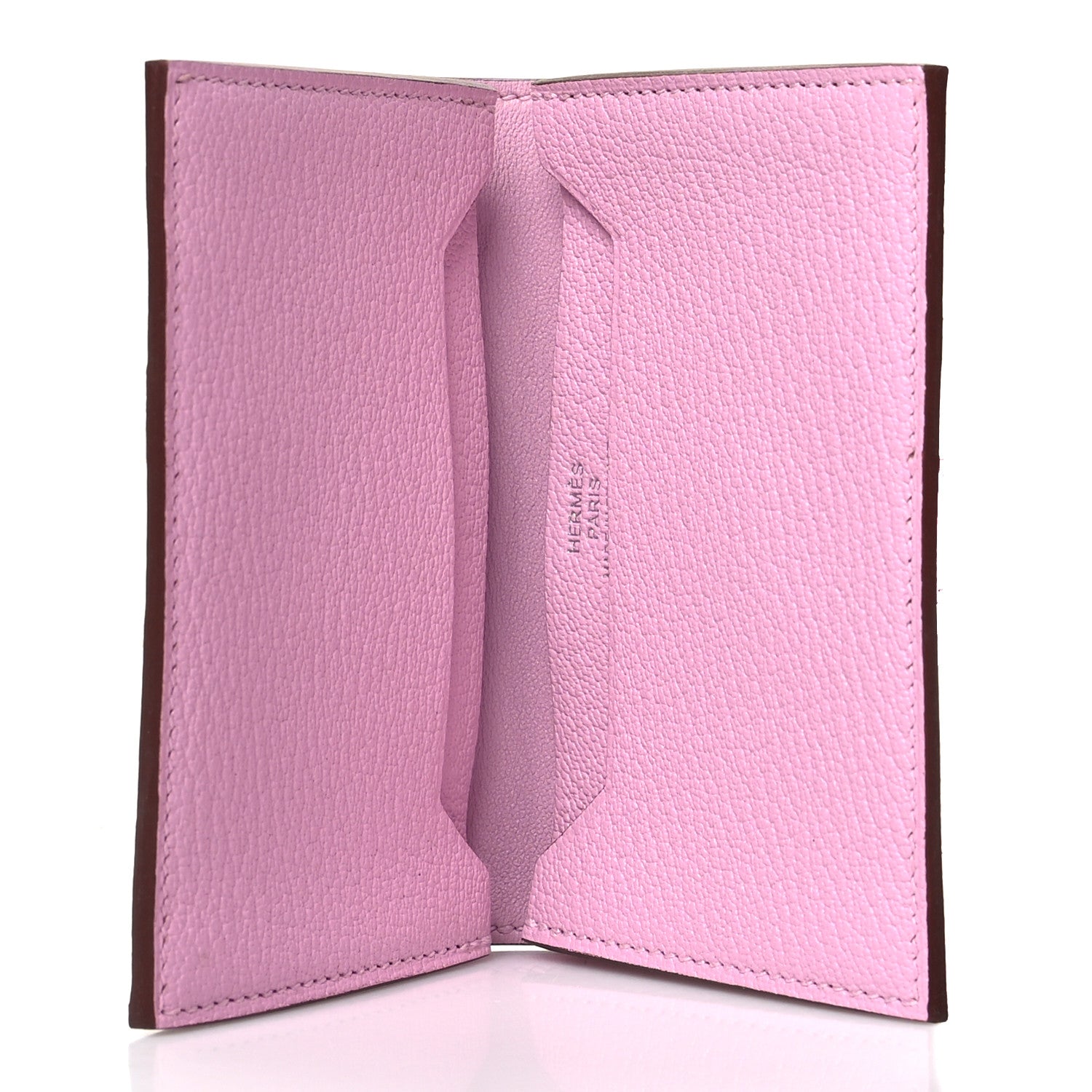 Hermes Chevre Mysore Bearn Card Holder Wallet Mauve Sylvestre 5 of 10