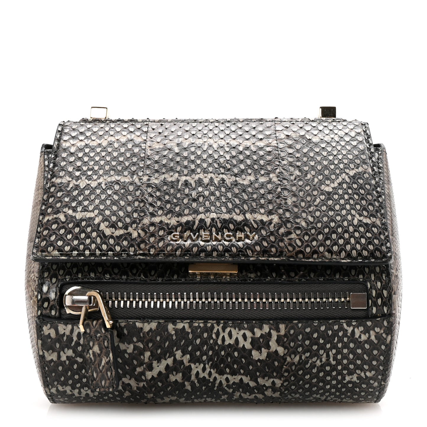 Elaphe Mini Pandora Box Crossbody Bag Beige