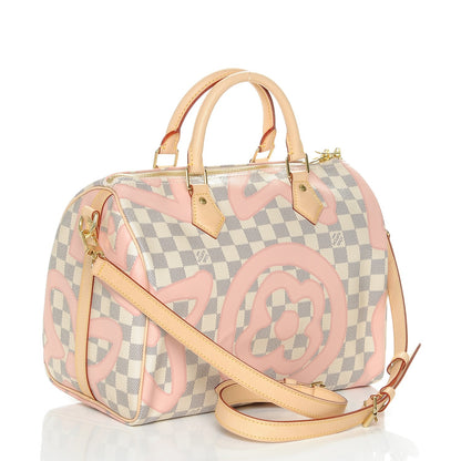 Louis Vuitton Damier Azur Tahitienne Speedy Bandouliere 30 Rose Ballerine 3 of 6