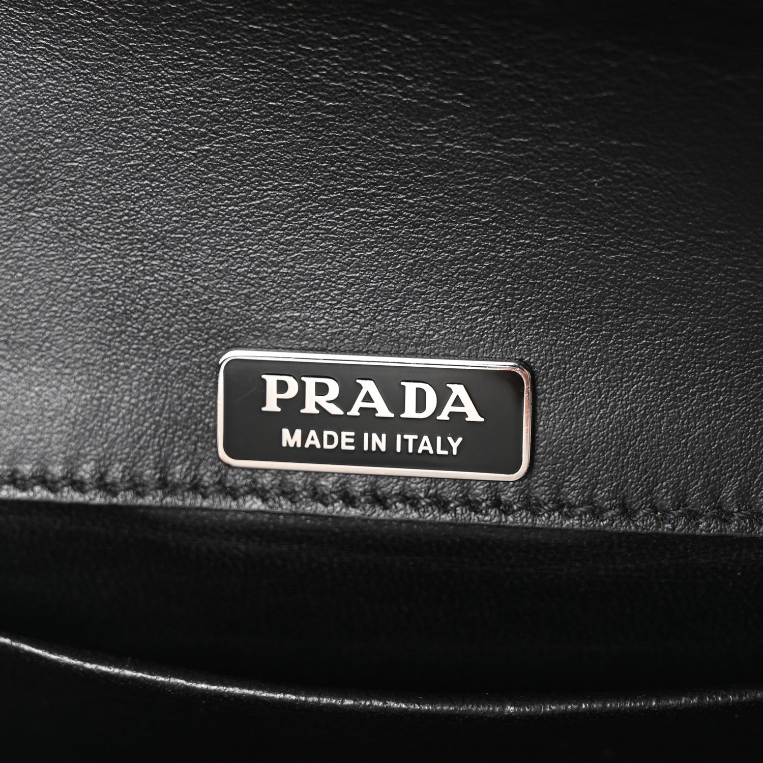 Prada Crystal City Calf Saffiano Cahier Shoulder Bag Black 6 of 9