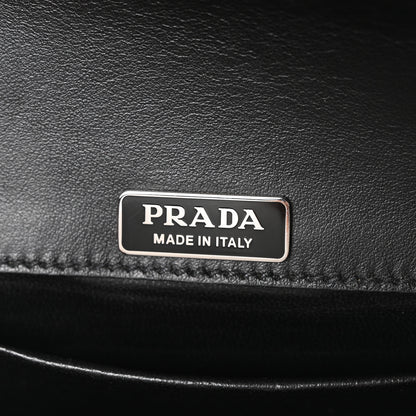 Prada Crystal City Calf Saffiano Cahier Shoulder Bag Black 6 of 9