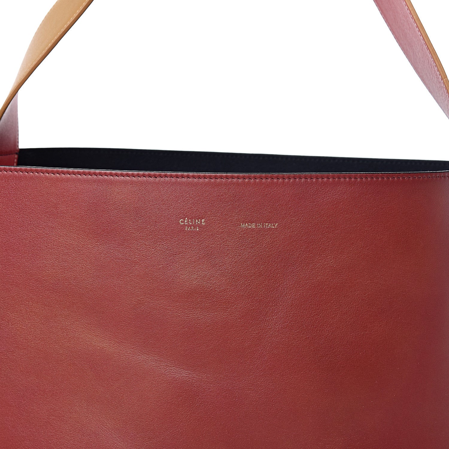 Celine Shiny Smooth Calfskin Small Twisted Cabas Dark Ruby Navy 8 of 15