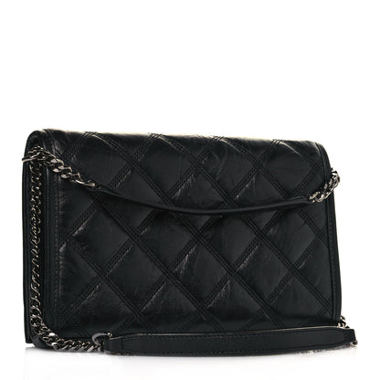 Saint Laurent Lambskin Diamond Quilted Becky Chain Wallet Black 3 of 13