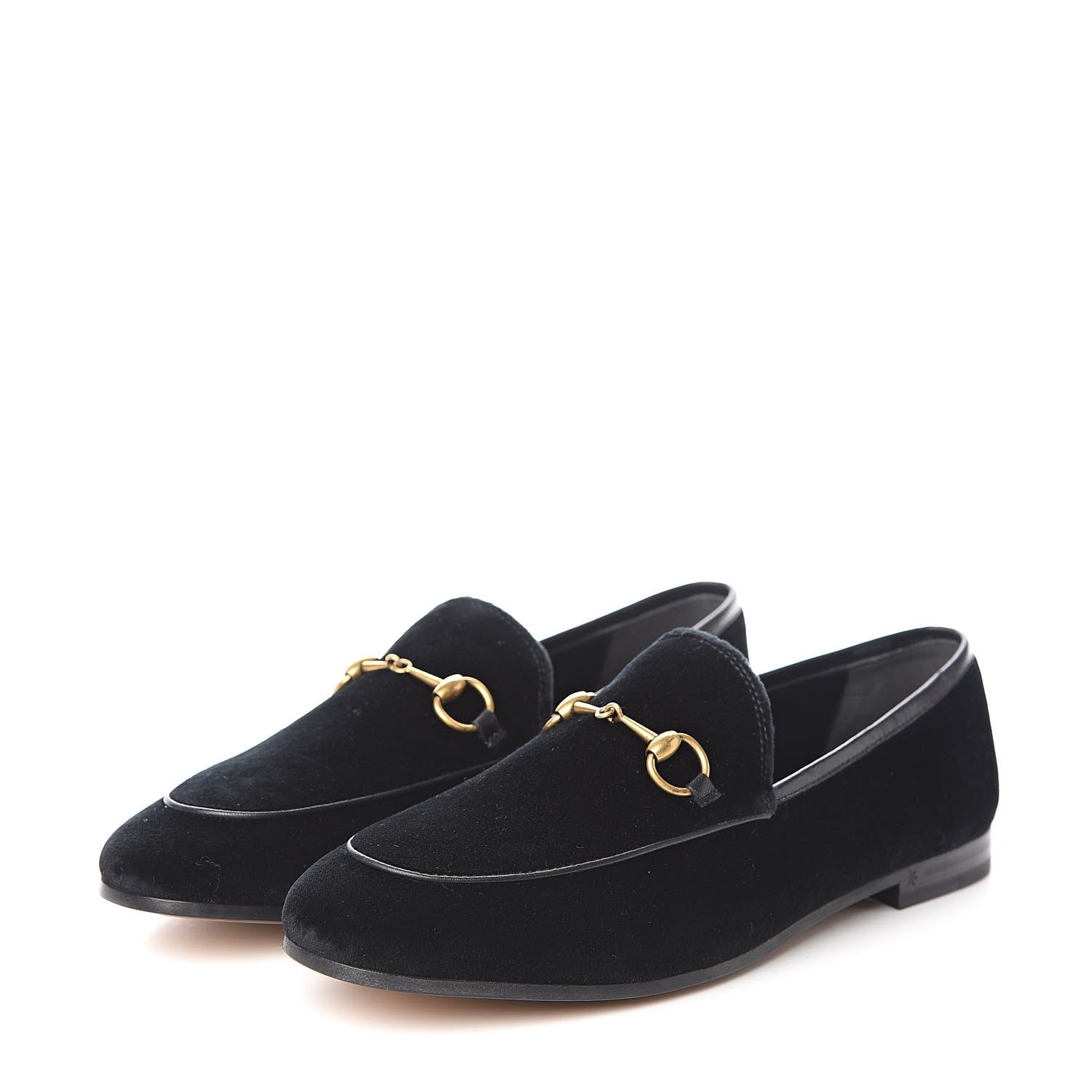 Gucci Velvet Horsebit Womens Jordaan Loafers 38.5 Black 3 of 9