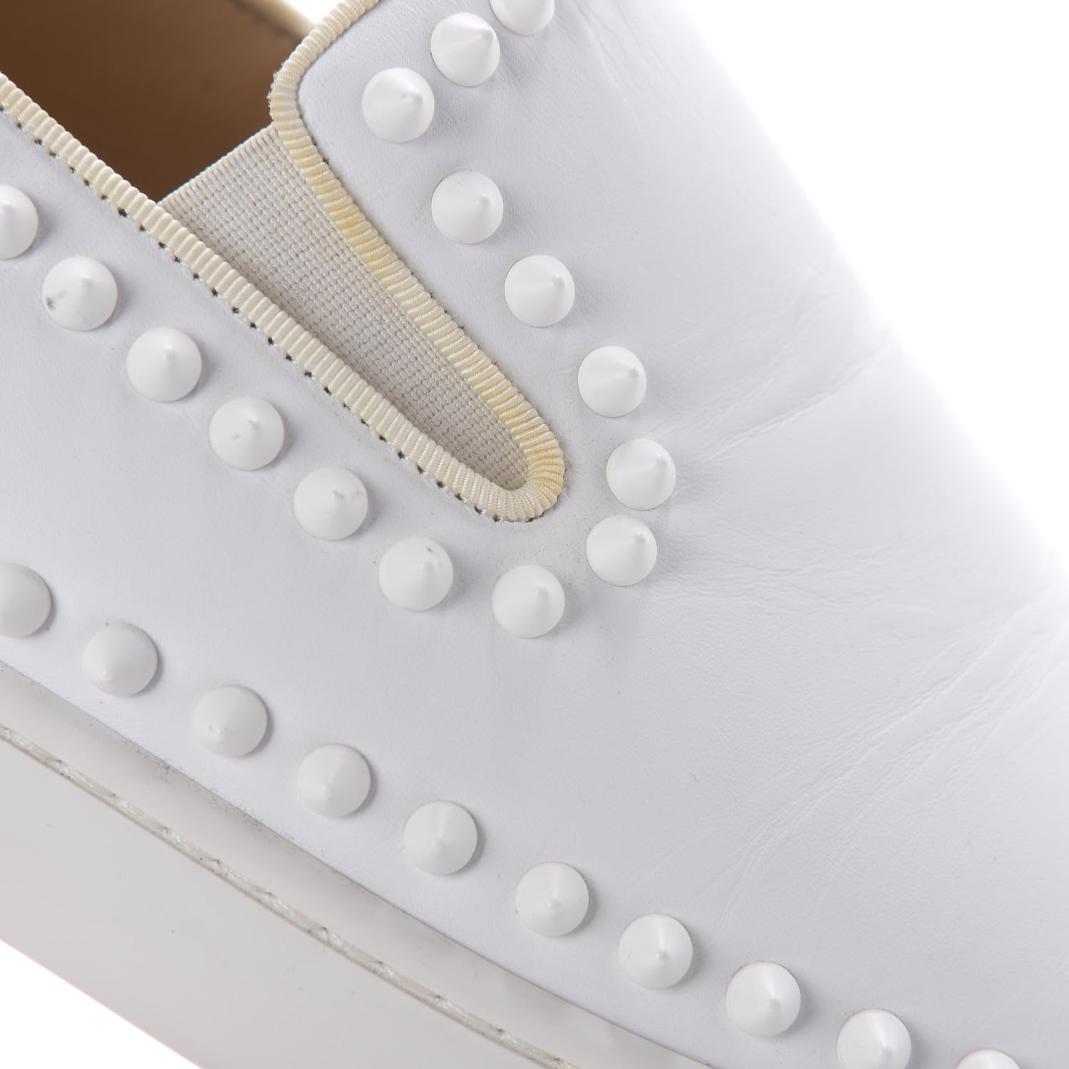Christian Louboutin Calfskin Mens Spikes Pik Boat Flat 40 White 11 of 11