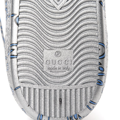 Gucci Miro Rubber Wax GucciGhost Print Mens New Ace Sneakers 9 Silver 8 of 9