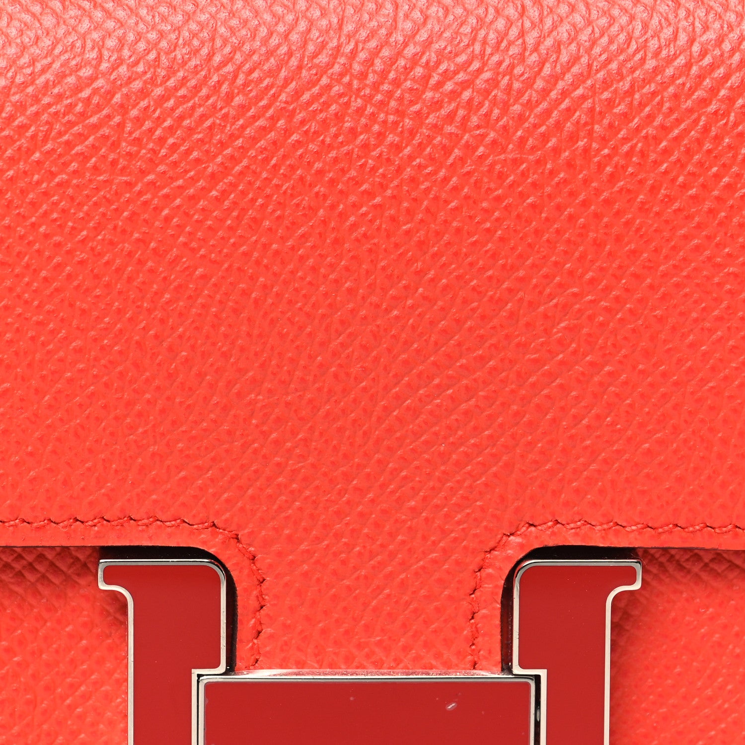 Hermes Epsom Enamel Constance Slim Wallet Capucine Sanguine 9 of 10