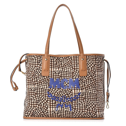 MCM Visetos Medium Liz Reversible Shopper Tote Cognac 5 of 16