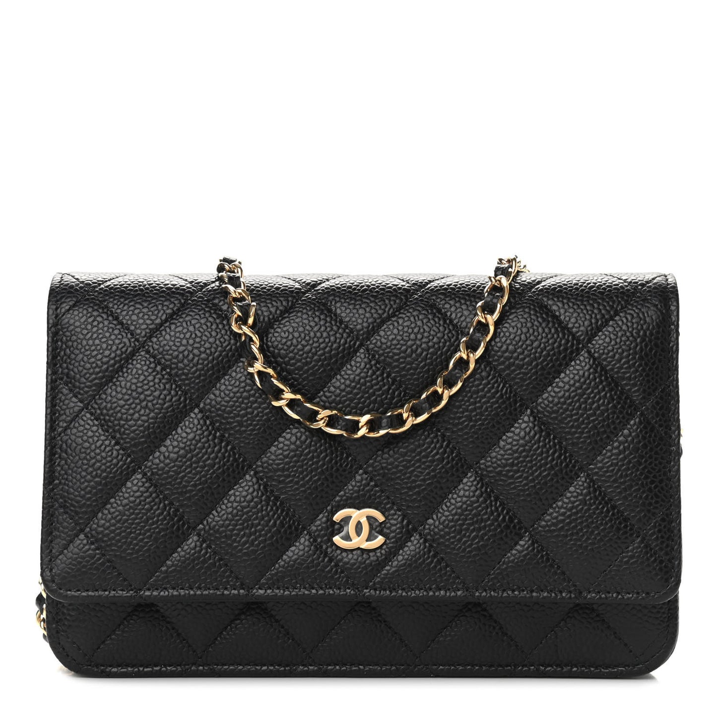 Caviar Quilted Wallet On Chain WOC Black
