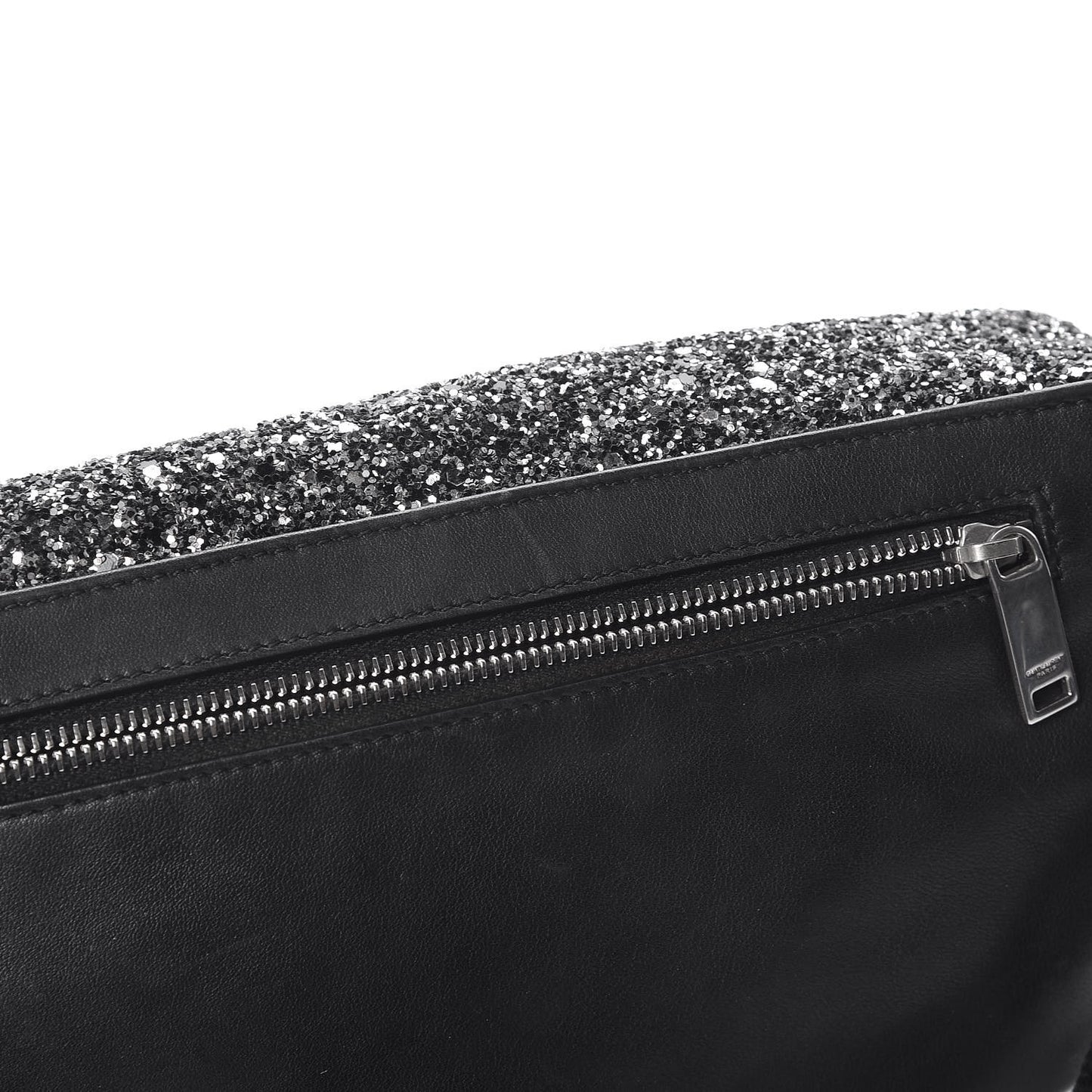 Lambskin Glitter Belt Bag Metallic Black