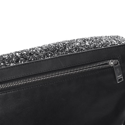 Saint Laurent Lambskin Glitter Belt Bag Metallic Black 7 of 8