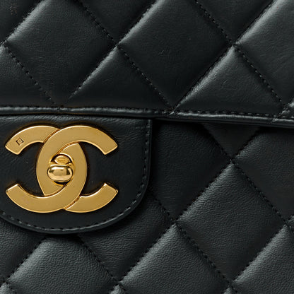Chanel Lambskin Quilted Jumbo Single Flap Black 10 of 12