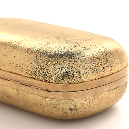 Alexander McQueen Metallic Nappa Skull Box Clutch Gold 9 of 10