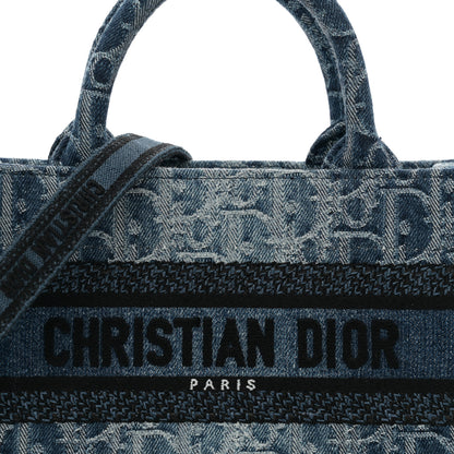 Christian Dior Denim Oblique Mini Book Tote With Strap Blue 8 of 11