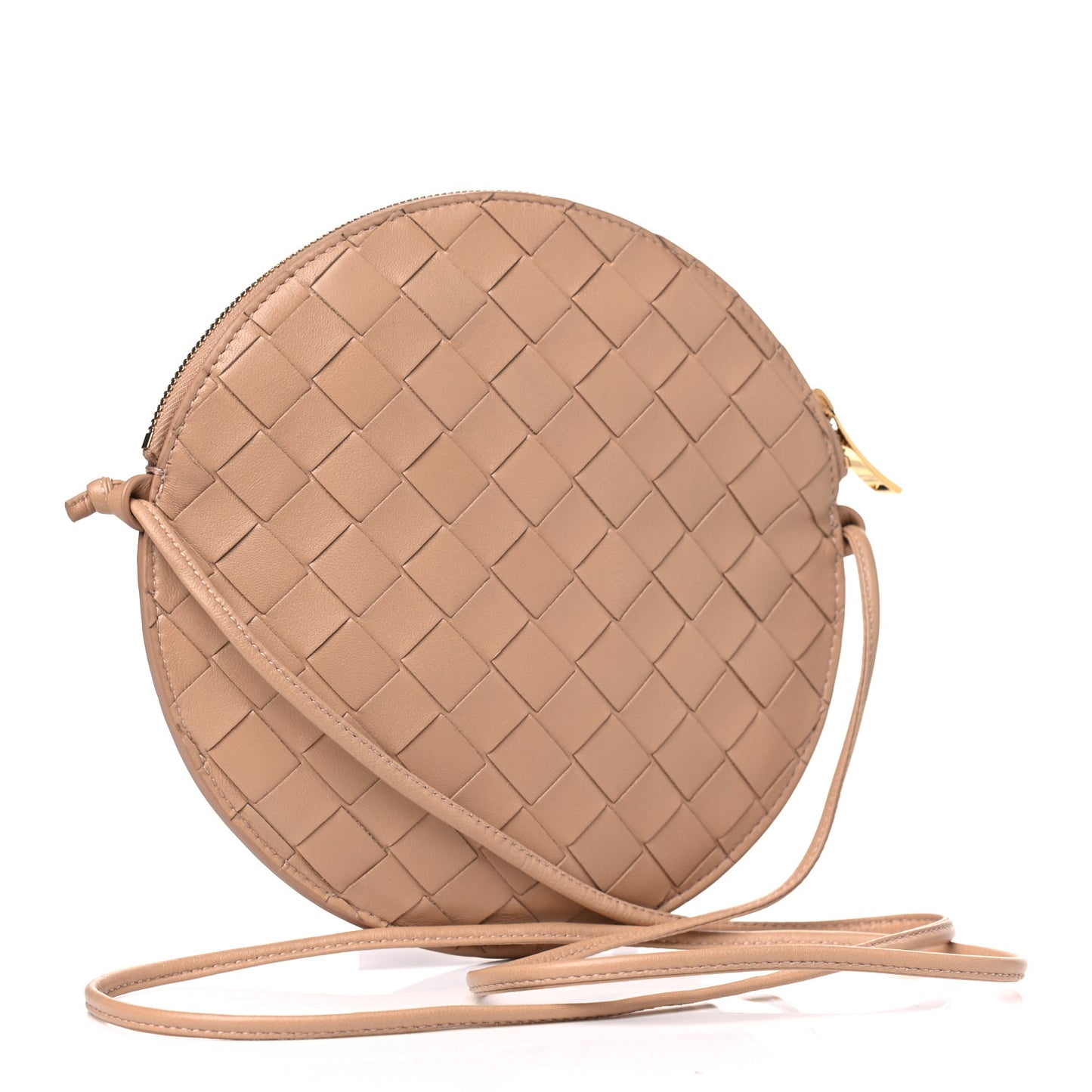 Nappa Intrecciato Round Crossbody Cipria